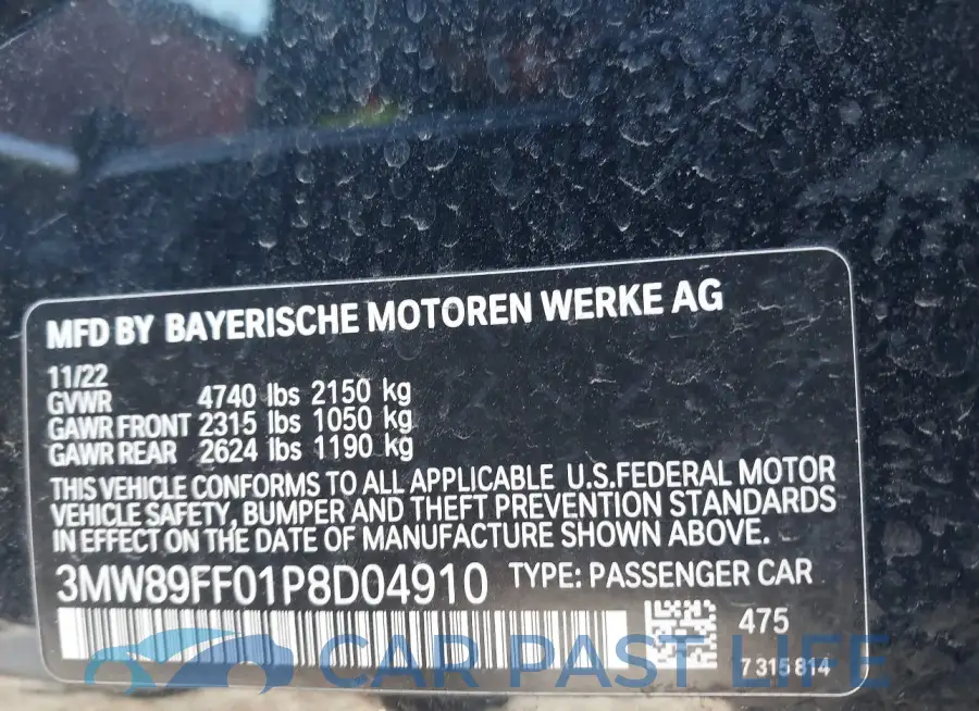 3MW89FF01P8D04910# 9