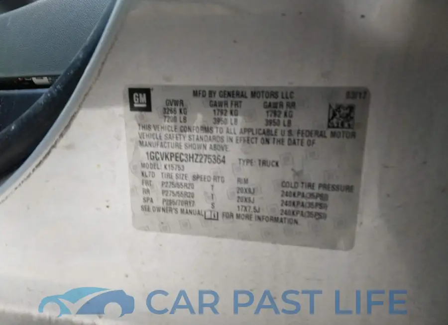 1GCVKPEC3HZ275364# 9