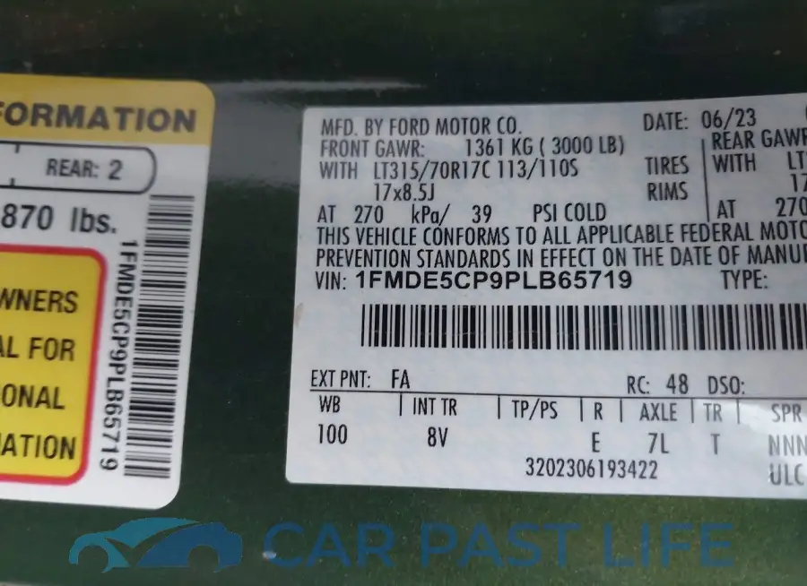1FMDE5CP9PLB65719# 9