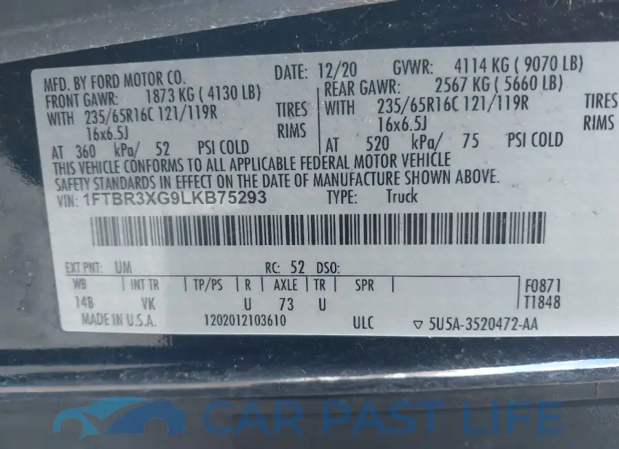 1FTBR3XG9LKB75293# 9