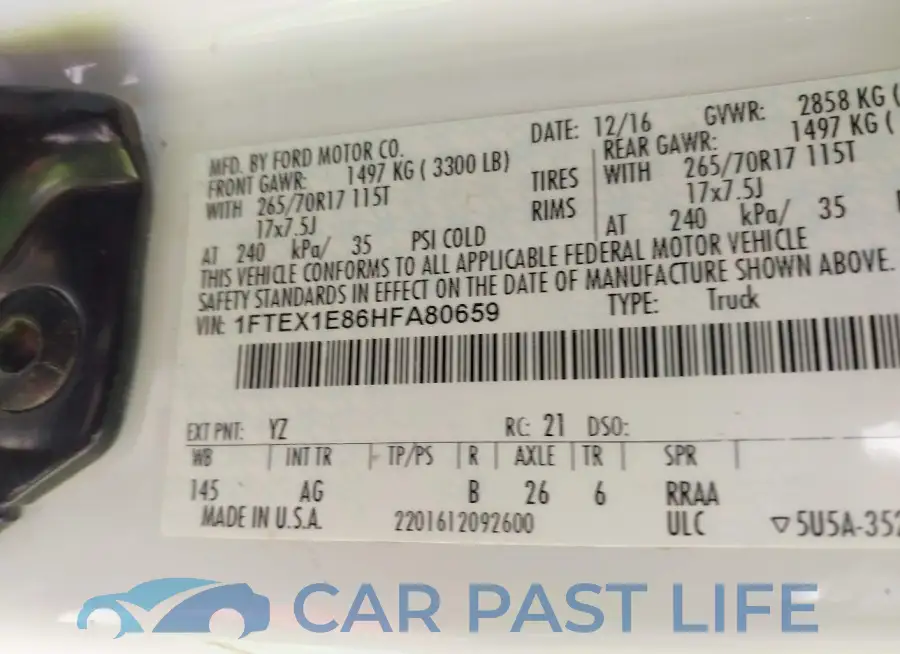 1FTEX1E86HFA80659# 9