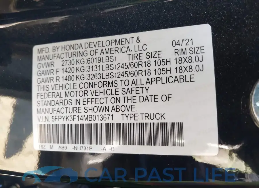 5FPYK3F14MB013671# 9