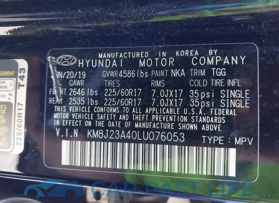 KM8J23A40LU076053# 9