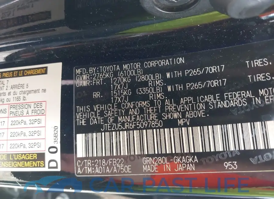 JTEZU5JR6F5097850# 9