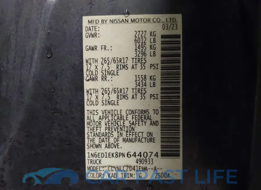 1N6ED1EK8PN644074# 9