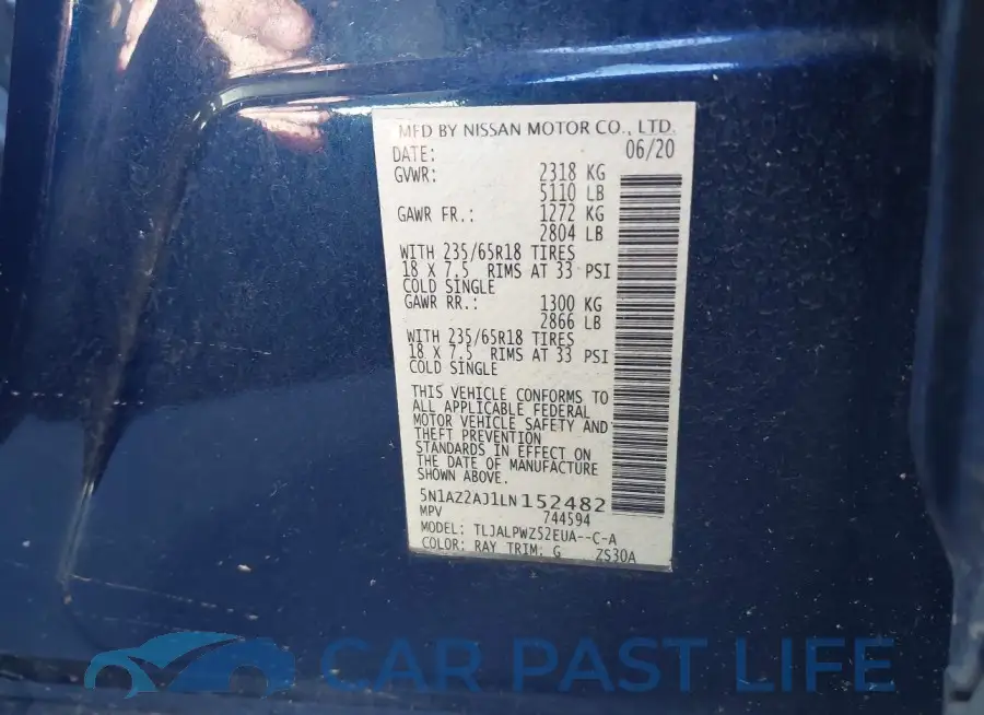 5N1AZ2AJ1LN152482# 9