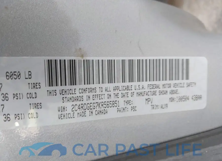 2C4RDGEG7KR565851# 9