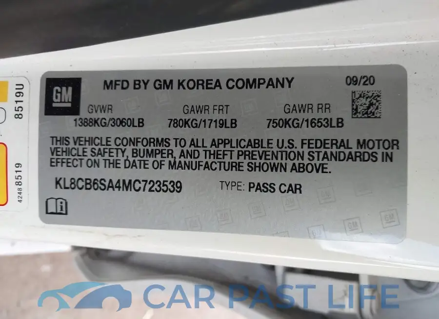 KL8CB6SA4MC723539# 9