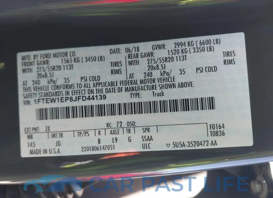 1FTEW1EP8JFD44139# 9