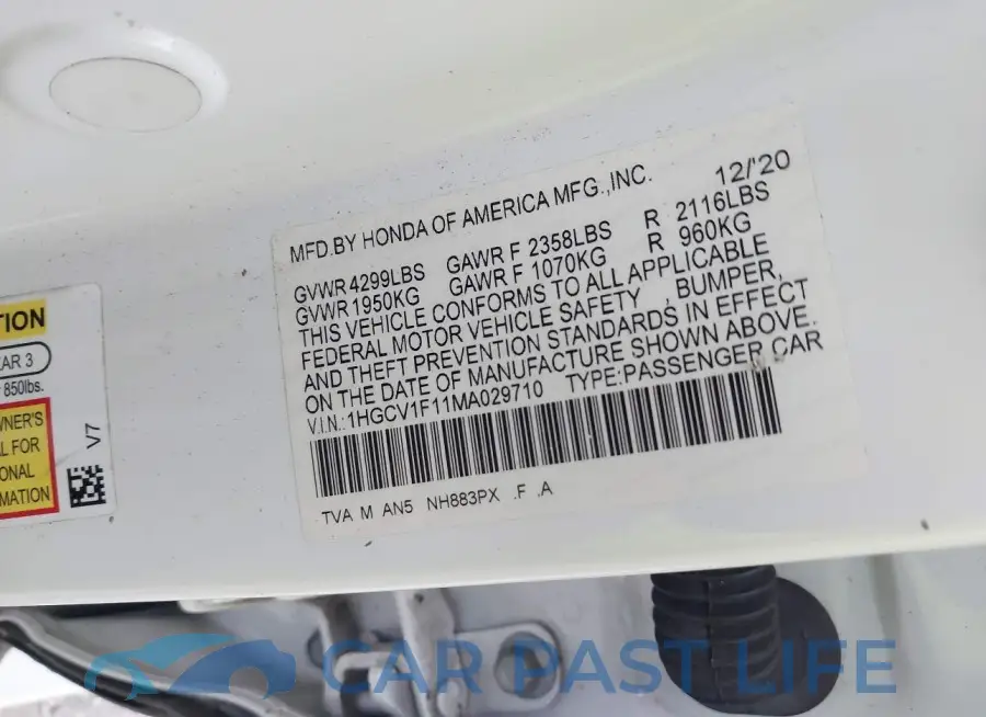 1HGCV1F11MA029710# 9