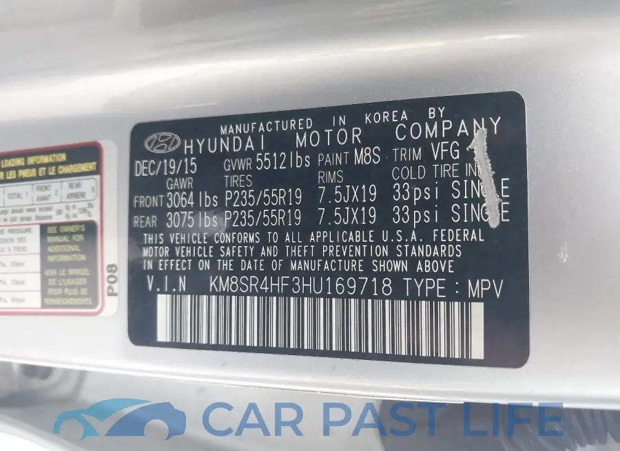 KM8SR4HF3HU169718# 9