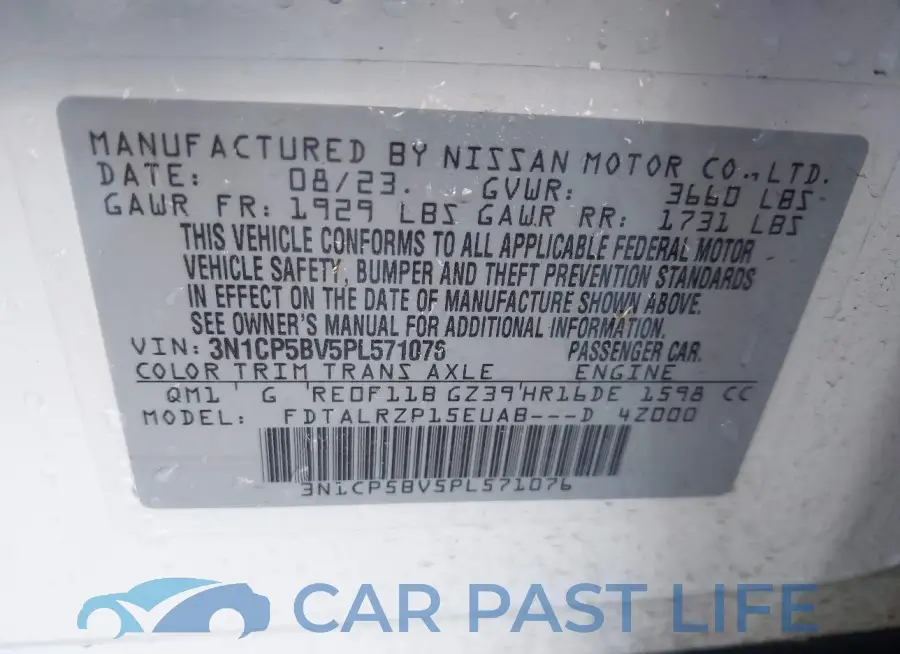 3N1CP5BV5PL571076# 9