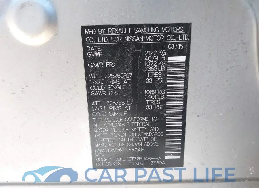 KNMAT2MV6FP550509# 9