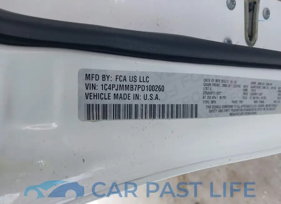 1C4PJMMB7PD100260# 9