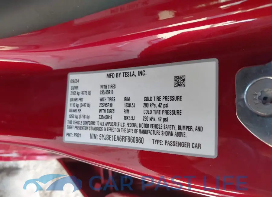 5YJ3E1EA6RF860960# 9