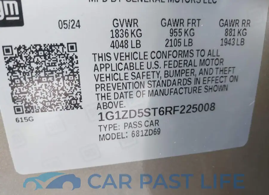 1G1ZD5ST6RF225008# 9