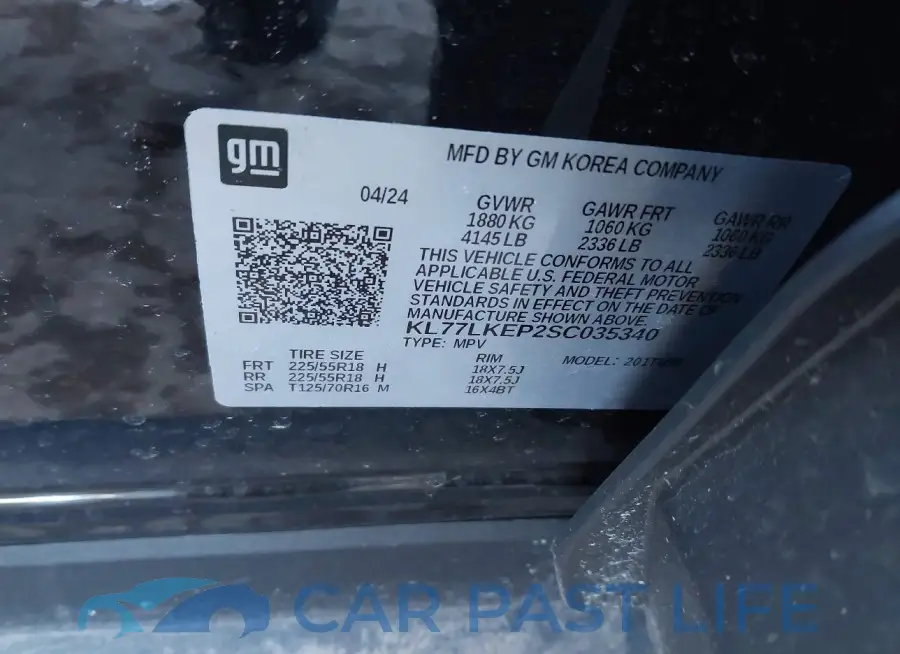 KL77LKEP2SC035340# 9