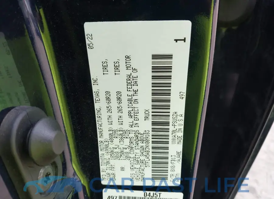 5TFLA5AB3NX009183# 9
