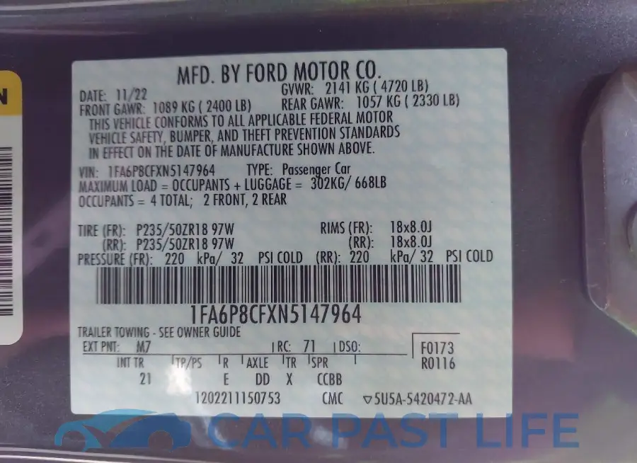 1FA6P8CFXN5147964# 9