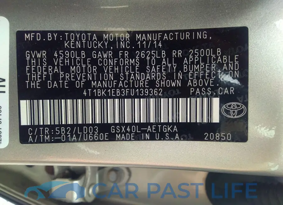 4T1BK1EB3FU139362# 9