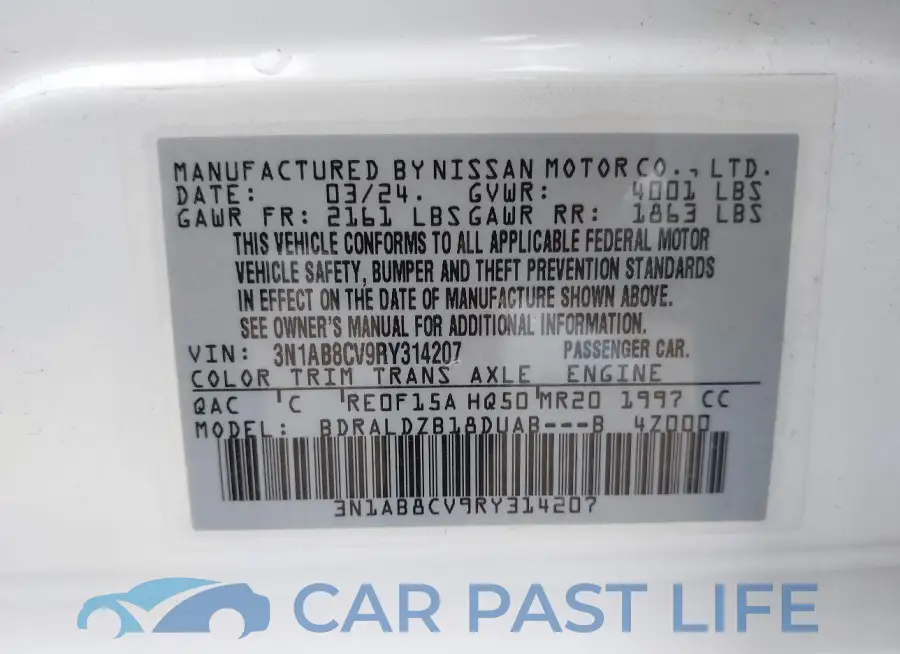 3N1AB8CV9RY314207# 9