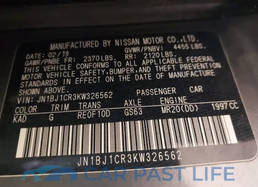 JN1BJ1CR3KW326562# 9
