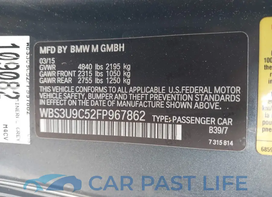 WBS3U9C52FP967862# 9