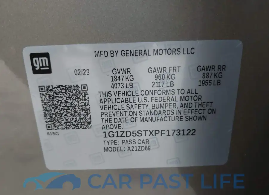 1G1ZD5STXPF173122# 9