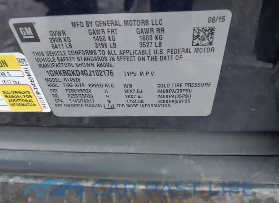 1GNKRGKD4GJ102176# 9