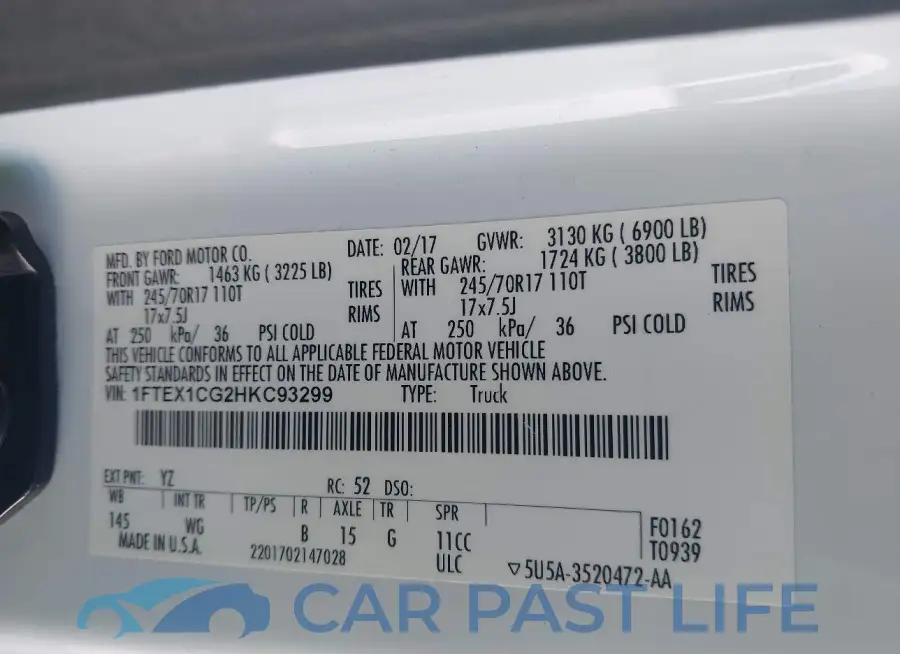 1FTEX1CG2HKC93299# 9