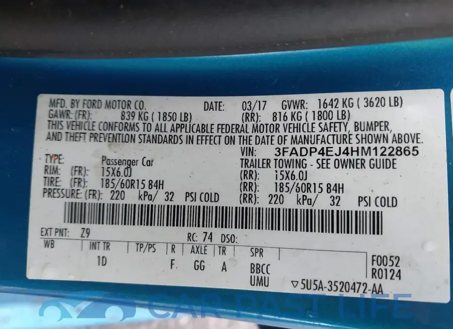 3FADP4EJ4HM122865# 9
