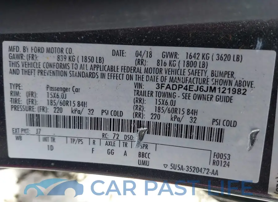 3FADP4EJ6JM121982# 9