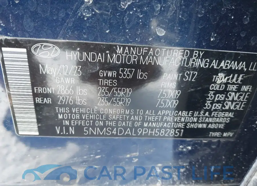 5NMS4DAL9PH582851# 9