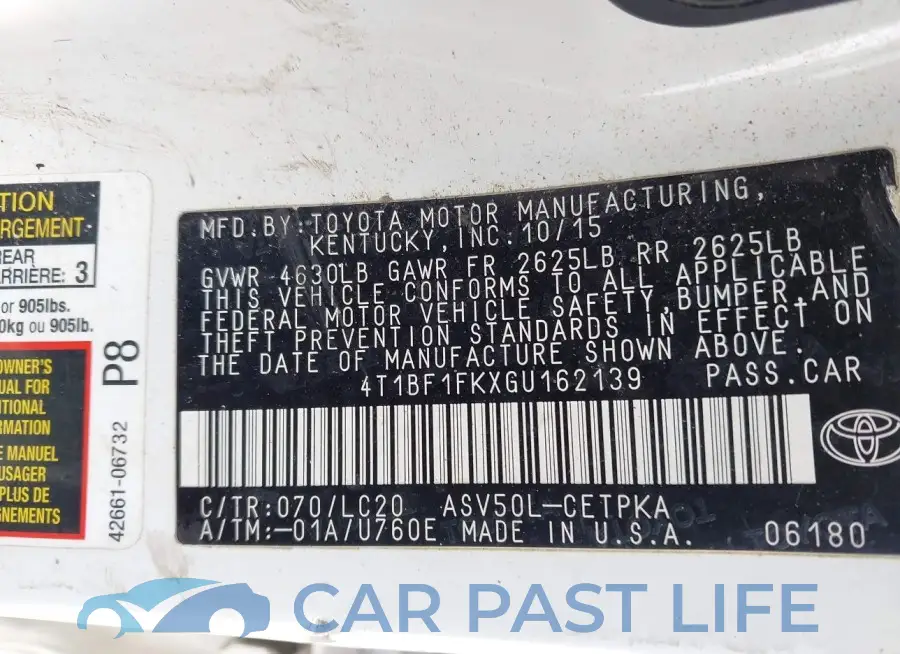 4T1BF1FKXGU162139# 9