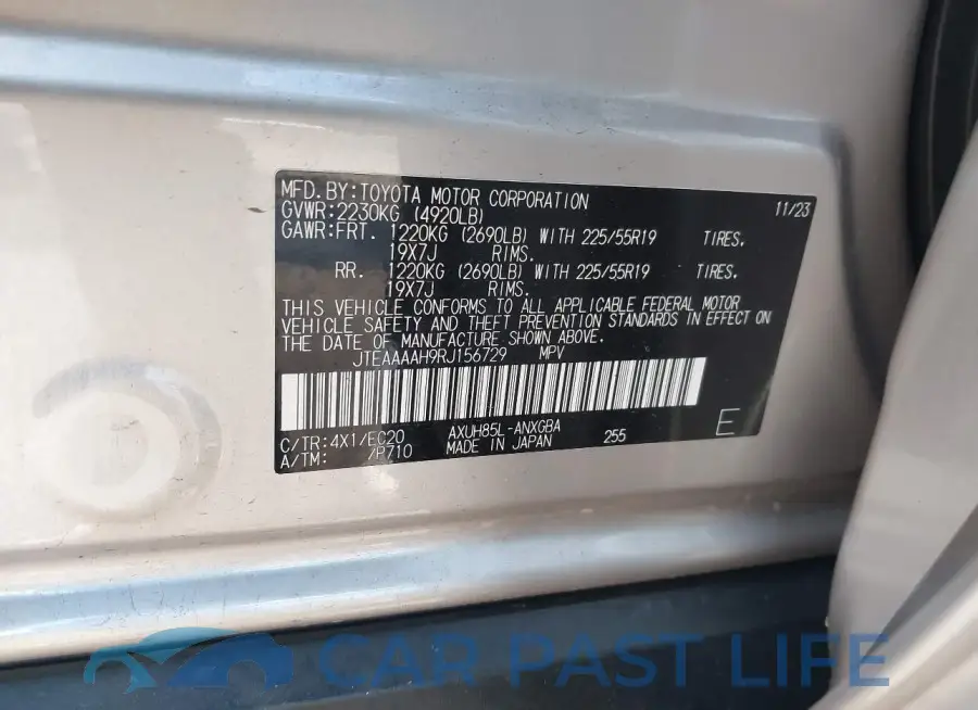 JTEAAAAH9RJ156729# 9