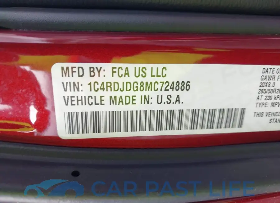 1C4RDJDG8MC724886# 9