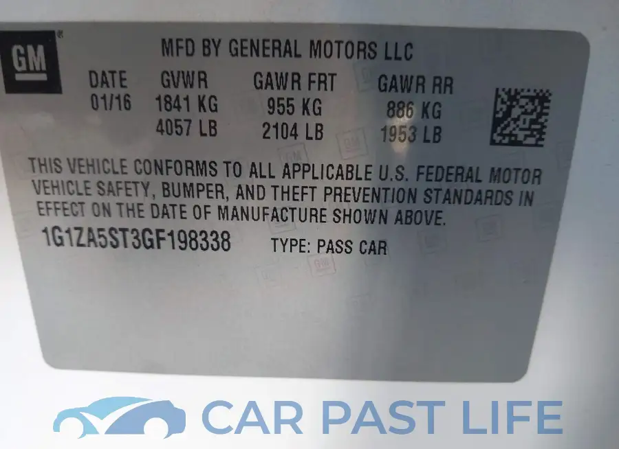1G1ZA5ST3GF198338# 9