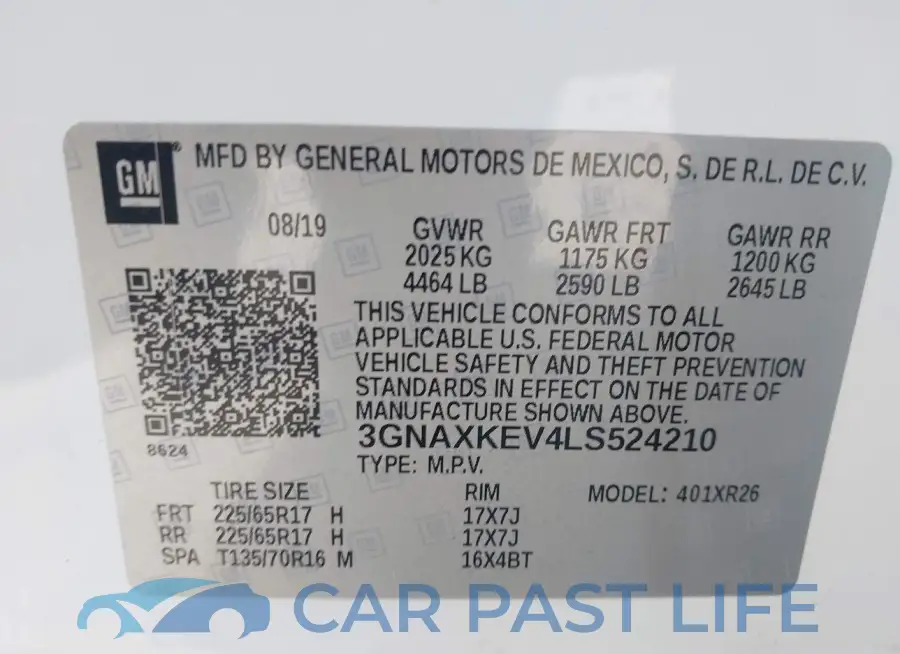 3GNAXKEV4LS524210# 9