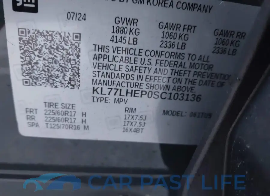 KL77LHEP0SC103136# 9