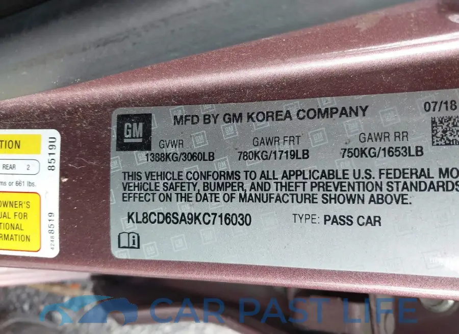 KL8CD6SA9KC716030# 9