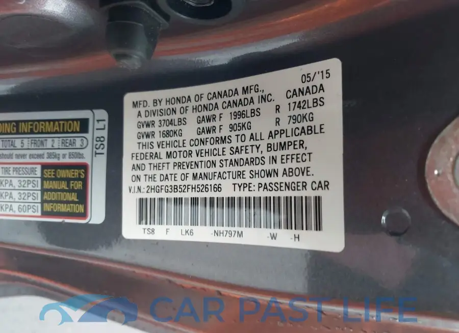 2HGFG3B52FH526166# 9