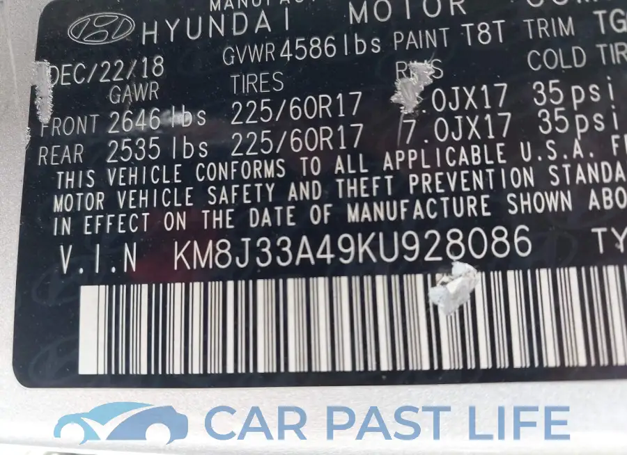 KM8J33A49KU928086# 9