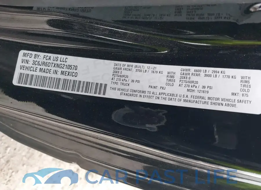 3C6JR6DTXNG210570# 9