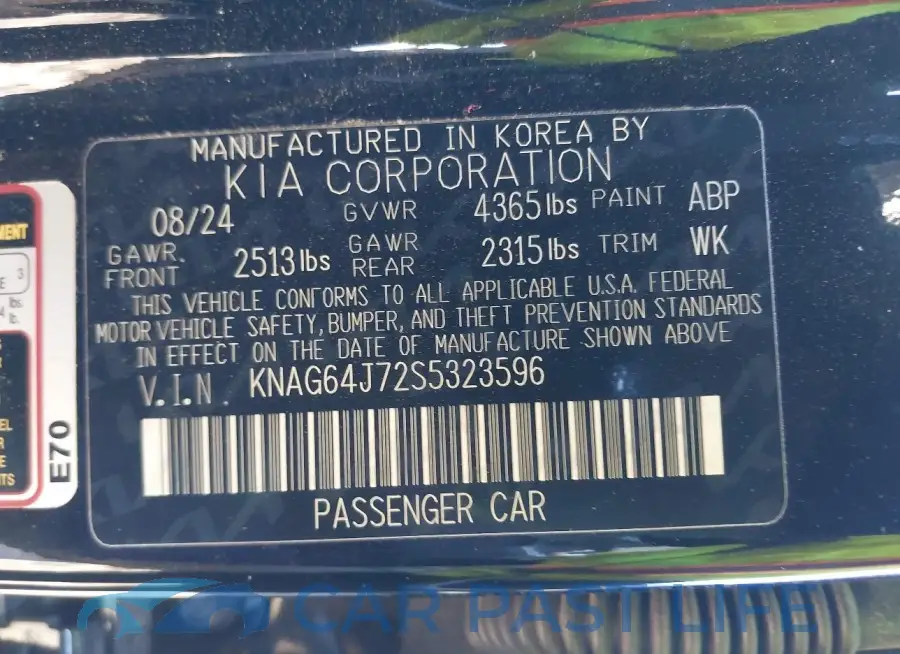 KNAG64J72S5323596# 9