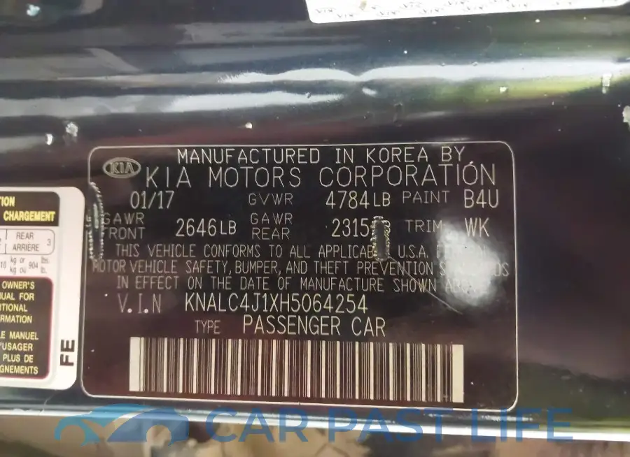 KNALC4J1XH5064254# 9