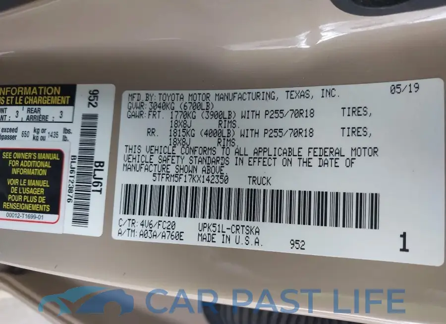5TFRM5F17KX142350# 9