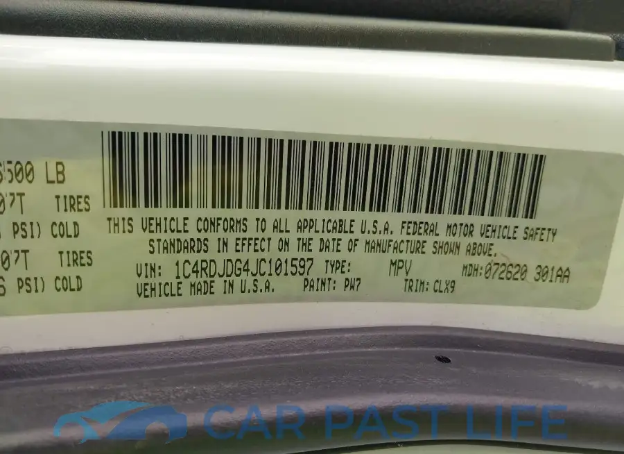 1C4RDJDG4JC101597# 9