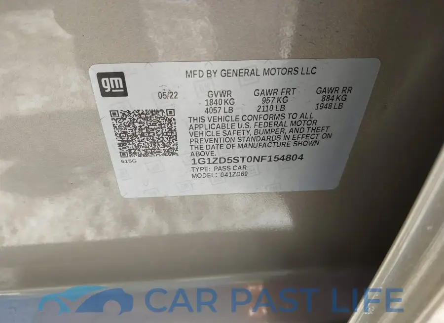 1G1ZD5ST0NF154804# 9