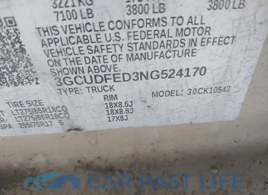 3GCUDFED3NG524170# 9