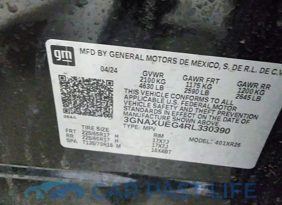 3GNAXUEG4RL330390# 9